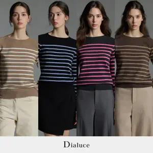[론칭가 139000원] 디아루체 캐시미어 100 스트라이프 홀가먼트 니트