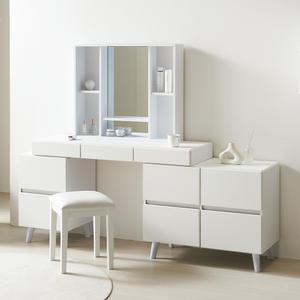 집무드 루이 확장형 폭조절 수납거울 2단 6칸 서랍 화장대 세트 1200