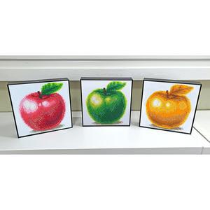 사과 보석십자수+고급액자포함 3개한셋트 (ab+원형비즈)