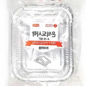 YWstore 17.3x14.2cm 은박도시락 10개입(바디+뚜껑) 일회용그릇 일회용용기