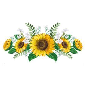 왕 해바라기 스티커 60X30 인테리어 포인트 벽 문 꽃 장식 데코 재물복 꽃그림 시트지