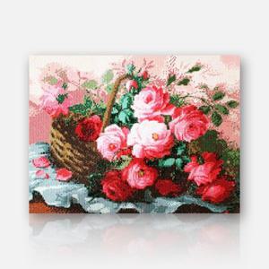 DIY 보석십자수 패브릭 향기가득 꽃바구니 40x50cm