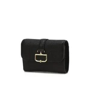 (선물포장) 버크백 샬롯 블랙 D장식 소가죽 반지갑 (DCWA5F541BK)