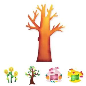 펠트 대형 소망 나무 53X80cm 환경 꾸미기 1개/달력 구성 학급 초등 학교 일과표 환경판 유치원 어린이집
