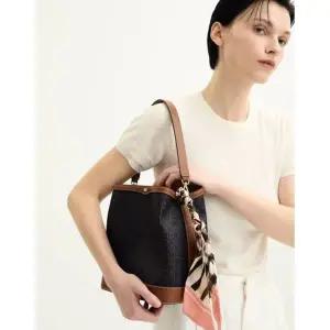 [NS홈쇼핑]DCBA5F863 닥스 브라운 세인트바넷 DD패턴 가죽배색 버킷백 M[35316672]