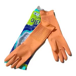 이태리 고무장갑 주황 L 대 10켤레 라텍스 고무 천연 장갑 김장 세차 주방 설거지