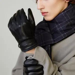 [닥스](강남점)DCGV5F177BK [남성장갑][닥스장갑]블랙 양가죽 니트 시보리 장갑
