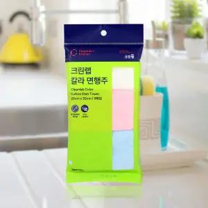 크린랩 칼라 면행주 3매입 30수 2개