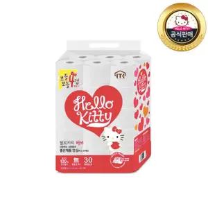 [헬로키티] 4겹 천연펄프 화장지 러블리 (25m30롤) 1팩