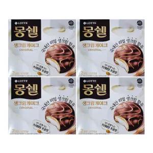 롯데웰푸드 몽쉘 생크림케이크 오리지널 408g 4개