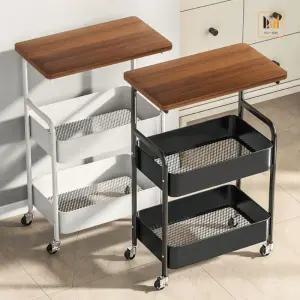 고강도 3단 이동식 트롤리 대형 철제 수납선반