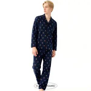 보디가드 남자 피치 기모 잠옷 세트 수면 상하 남성 파자마 겨울 홈웨어 BBMNB921