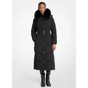 [마이클코어스][정가 900000원] 퍼 칼라 탈부착 맥시 코트 77A7182M411