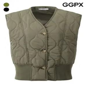 [GGPX]물결 누빔 쓰리 버튼 경량 패딩 베스트 (GPCVT005F)