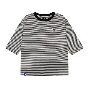 [캉골키즈](타임스퀘어점패션관)[품목]루 심볼 3/4 슬리브 스트라이프 티셔츠 RC 0003 블랙_ARCCRT00030BK