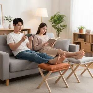 원목 발 받침대 다용도 사무실 컴퓨터 접이식 발 받침대 소파