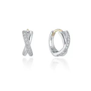 [로이드](마산점)크로스 하프 파베 10K 원터치 링 귀걸이 LOTP2009T