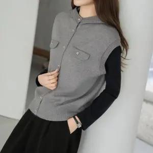 엄마옷 마담4060 모던베이직 실버볼후드니트조끼 여성 데일리 -ZVE2512019-