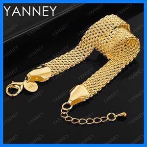 여자 925 스털링 실버 18K 골드 10MM 시계 밴드 매력 팔찌 8 인치 쥬얼리 액세서리 패션 파티 선물