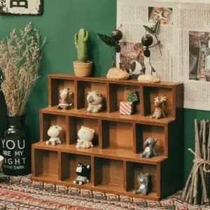 우드 다기 장식장 대형 벽걸이형 머그컵 수납장 인테리어 찻잔선반 사다리꼴 찻잔 선반