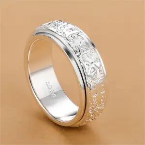 실버 회전 링 불교반지 재물 비휴반지 육자진언