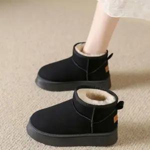 캐주얼 여성 겨울 통굽 털안감 따뜻한 숏부츠 신발