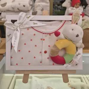 [에뜨와](의정부점)26년 S/S 신상품 (출산,신생아,백일선물세트) 하리7부슬림우주복 딸랑이 세트