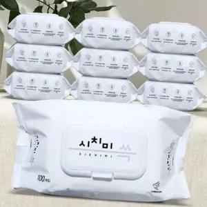 물휴지 물티슈 여행용 미니 아기휴대용 소형 콧물 100매 10팩
