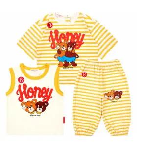 [롯데백화점]베베드피노 허니 베어 스트라이프 라운지웨어 세트BP51OS302