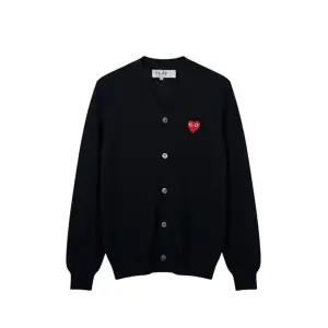 레드하트 니트 가디건 브이넥 블랙 AXN008051