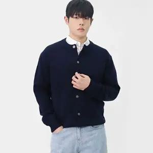 [빌리버스]빌리버스 남성 간절기 소프트 모달블렌드 버튼 니트 라운드넥 가디건 BAT002