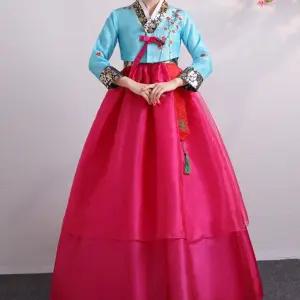 공연용 여성 전통의상 화려한 한복 저고리 색동 사극