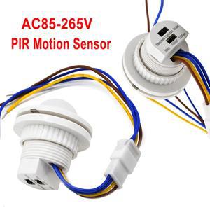 AC85-265V 적외선 모션 센서 IR 감지기 스위치 자동 켜짐 꺼짐 조정 가능 시간 지연 인체 유도 램프