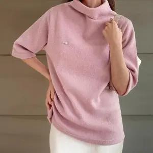 여성 빅사이즈 하이넥 폴라 반팔 티셔츠 겨울용 펜던트