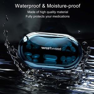 4셀 휴대용 알약 상자 프리미엄 BPA 무료 분리형 구획이 방수 여행 의학