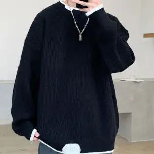 캐주얼 남성 가을 레이어드 배색 니트 긴팔 티셔츠 스트라이프 맨투맨 패션 오버핏 기본 커플 봄셔츠 스웨