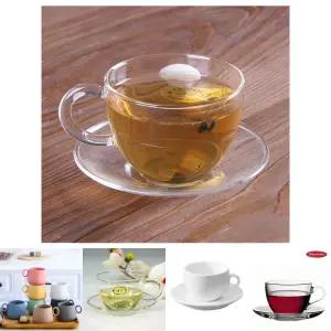 손잡이 유리잔 유리 찻잔 커피잔 받침 세트 50ml/커피컵/녹차잔/홍차잔/티컵/빈티지/레트로/엔틱/가정/용