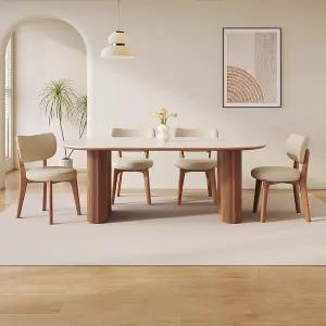 원목의자 우드췌어 의자 식탁 나무 목재 다이닝 고양이 발톱 가죽 원목 가정용 심플 모던 라이트 체어 메이