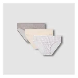 JAJU/자주 여 코튼 멀티체크 힙허거 팬티 3매 다크 핑크1119561