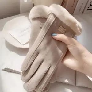 여성 스웨이드 터치장갑 털안감 기모 장갑 겨울 보온