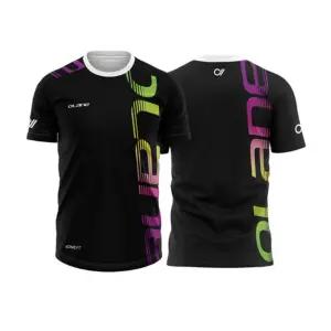 오레인 4방향 스트레치 배드민턴 유니폼 상의 블랙 스포츠코디 활력넘치는 탁구복상의 의류상의 액티브한