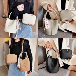 보리별 스카프 버킷백 고급 파우치증정 원통 토트백 크로스백스트랩포함