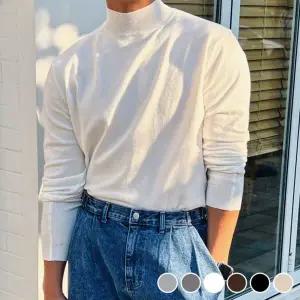 [모로엠] 슬림핏 데일리 긴팔 반폴라 니트 DMS-KN-Q4613757