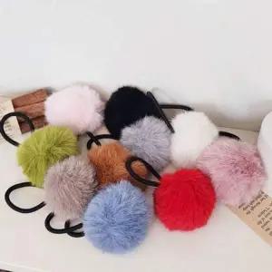 [콩심팥심]머리끈 방울 토끼 퍼 고무줄 고무줄끈 악세사리 방울