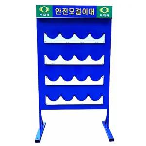 국내산 공사 현장 사무실 철제 안전모걸이대 16구 105x140cm 안전교구 보관함