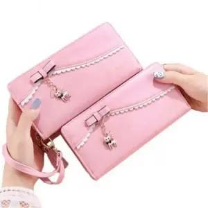 19CM 15개슬롯 고양이 땡글장지갑 FARM-LDC 핑크 패션지갑 여성지갑 선물지갑 얇은지갑 20대지갑