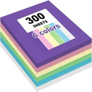 아트 크래프트 드로잉을 위한 300장 건설 용지 다양한 색상 12인치 x 17.3인치 80gsm 컬러 중간 무게의