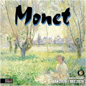 Claude Monet 2026 벽 달력 x 두껍고 61cm(12인치 아트 인상파 선물 24인치) 튼튼한 때 캘린더 종이 30.5cm 펼쳤을 휴일 12개월