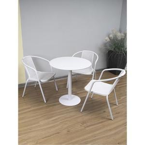 야외 식탁 탁자 원형 발코니 테이블 원탁(50cm) 의자2개