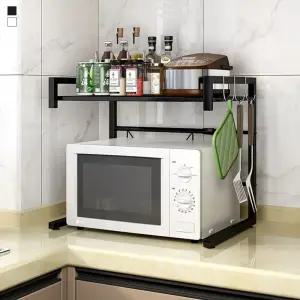 키밍 길이조절 조립식 전자레인지 선반 주방정리/거치/받침/전기/밥솥/식탁/이동식/전자렌지/거치대/수납장